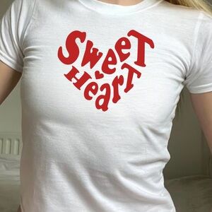 White Sweetheart baby tee